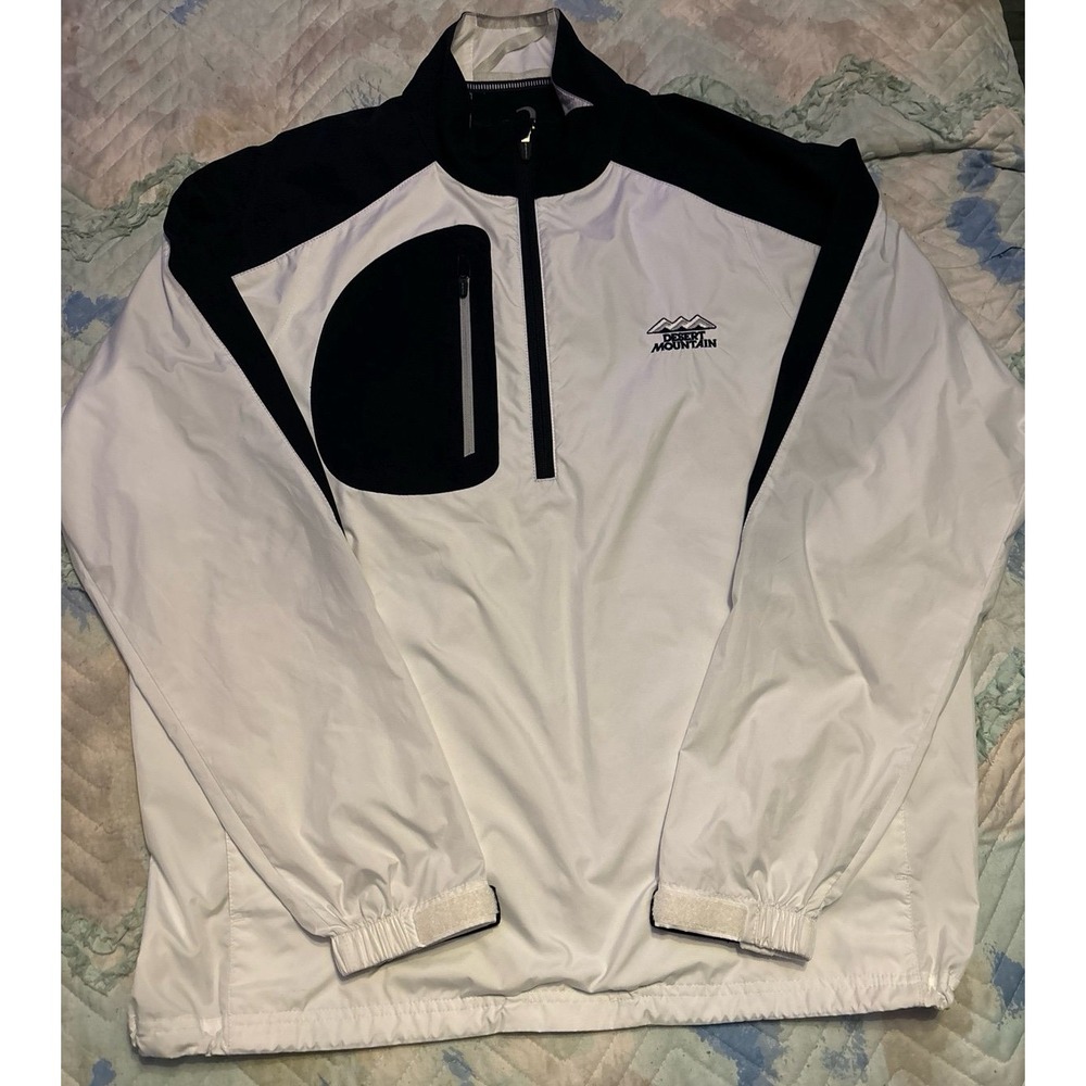 Zero Restriction Men's White 1/4 Zip Pullover Desert Mountain Golf Windbreaker L